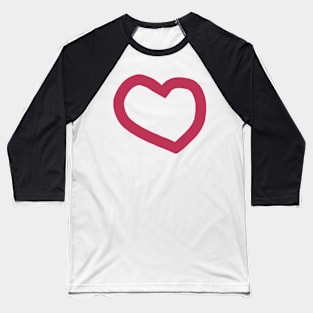 Viva Magenta Minimal Chunky Heart Valentines Day Baseball T-Shirt